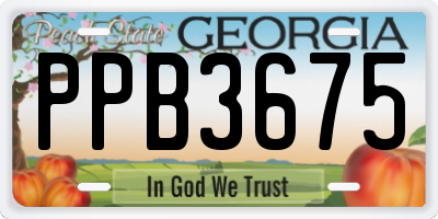 GA license plate PPB3675