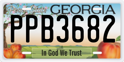 GA license plate PPB3682