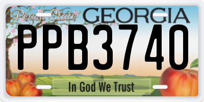 GA license plate PPB3740