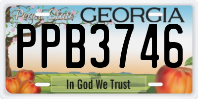 GA license plate PPB3746