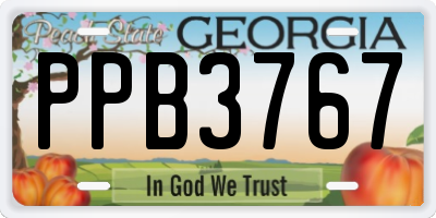 GA license plate PPB3767