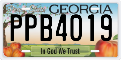GA license plate PPB4019