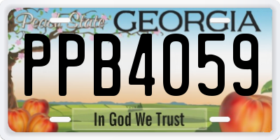 GA license plate PPB4059