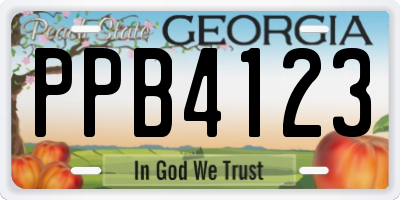 GA license plate PPB4123