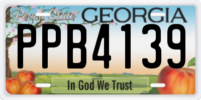GA license plate PPB4139