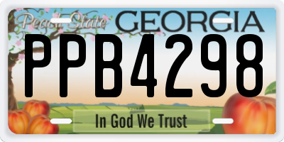 GA license plate PPB4298