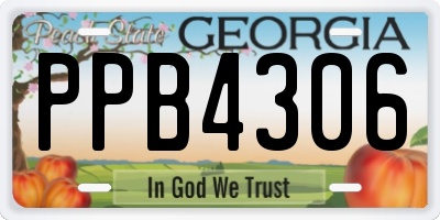 GA license plate PPB4306