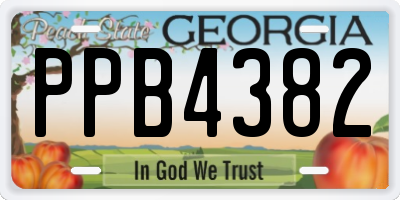 GA license plate PPB4382