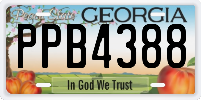 GA license plate PPB4388