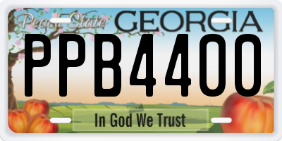 GA license plate PPB4400