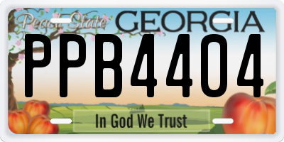 GA license plate PPB4404