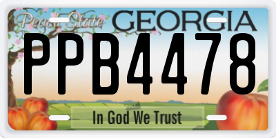 GA license plate PPB4478