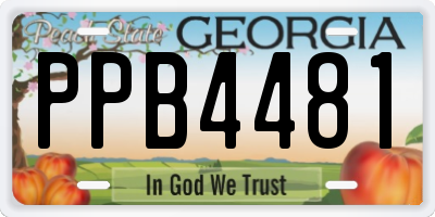 GA license plate PPB4481