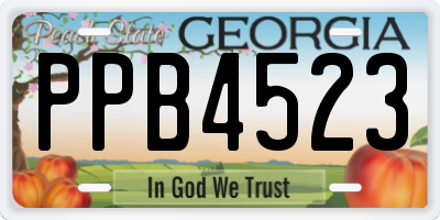 GA license plate PPB4523