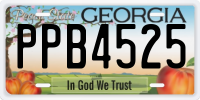 GA license plate PPB4525