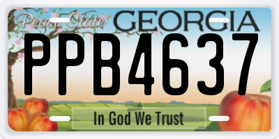 GA license plate PPB4637