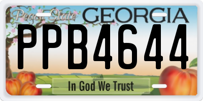 GA license plate PPB4644
