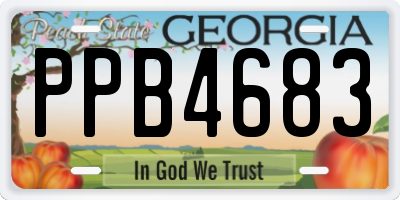 GA license plate PPB4683