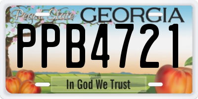 GA license plate PPB4721