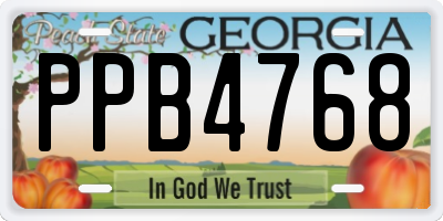 GA license plate PPB4768