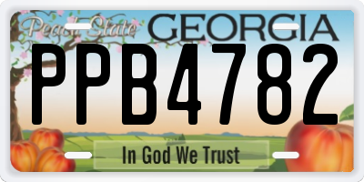 GA license plate PPB4782