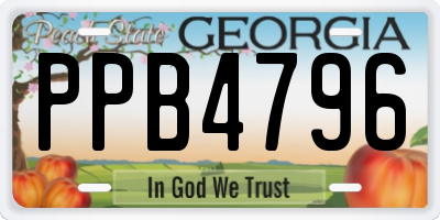 GA license plate PPB4796