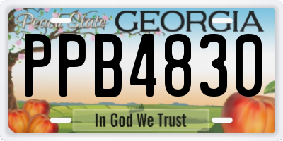 GA license plate PPB4830