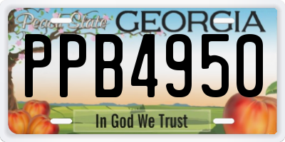 GA license plate PPB4950