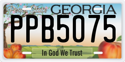 GA license plate PPB5075