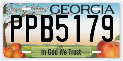 GA license plate PPB5179