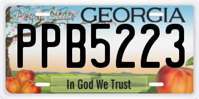 GA license plate PPB5223