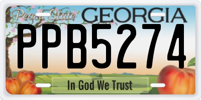 GA license plate PPB5274
