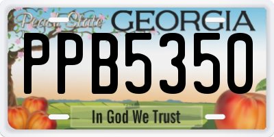 GA license plate PPB5350