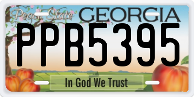 GA license plate PPB5395