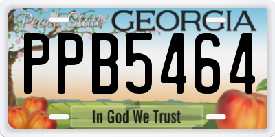 GA license plate PPB5464