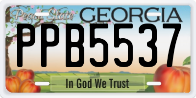 GA license plate PPB5537