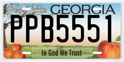 GA license plate PPB5551