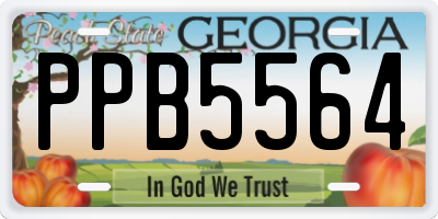 GA license plate PPB5564