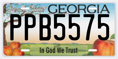 GA license plate PPB5575