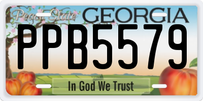 GA license plate PPB5579