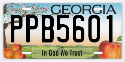 GA license plate PPB5601