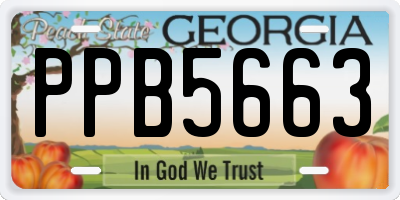 GA license plate PPB5663