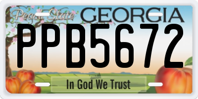 GA license plate PPB5672