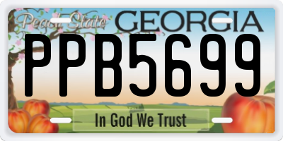 GA license plate PPB5699