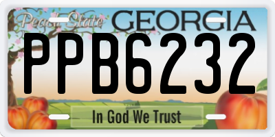 GA license plate PPB6232