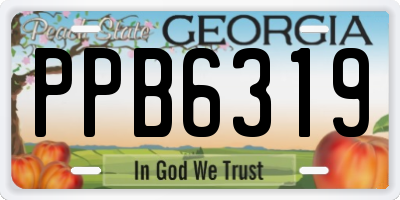 GA license plate PPB6319
