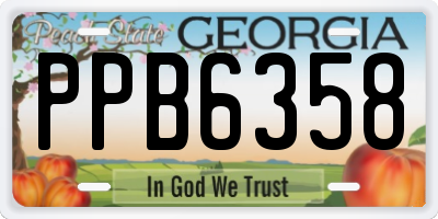 GA license plate PPB6358