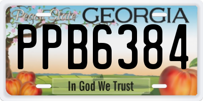 GA license plate PPB6384