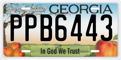 GA license plate PPB6443