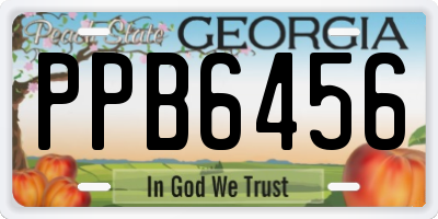 GA license plate PPB6456